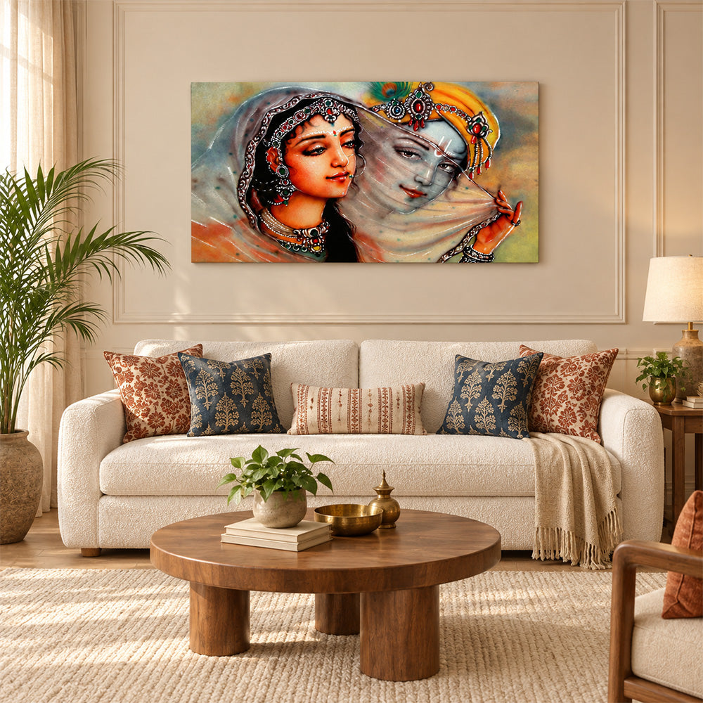 Radha Krishna & Mirabai Eternal Love Canvas Wall Painting
