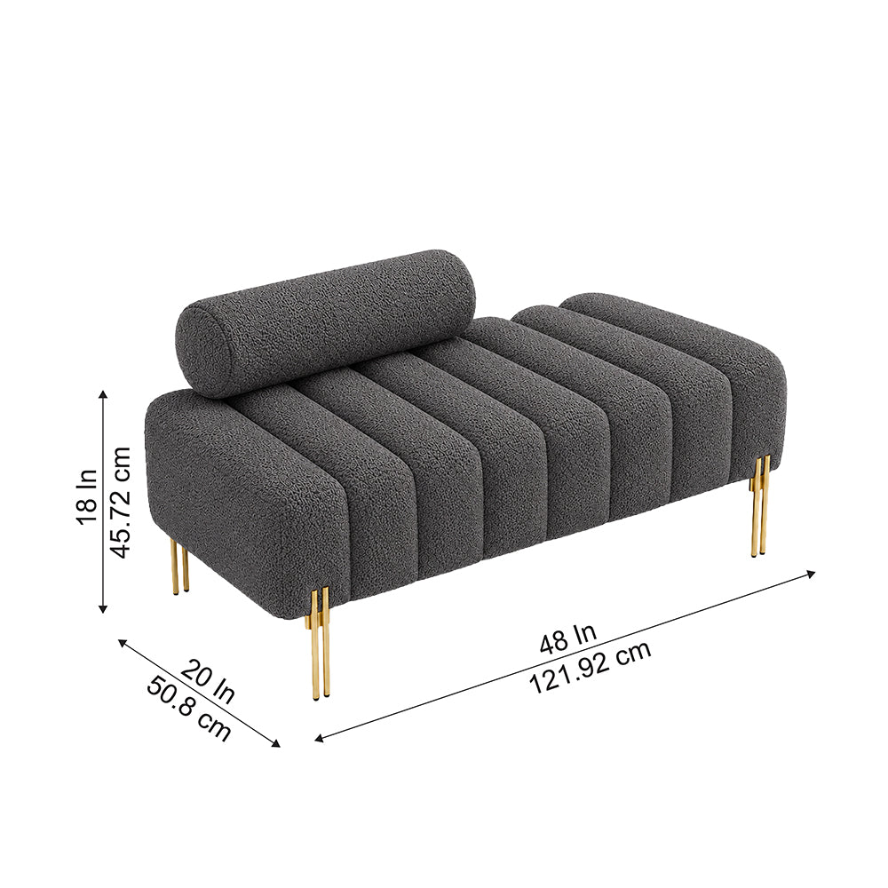 Doe Buck crest bench With Golden Legs|Grey