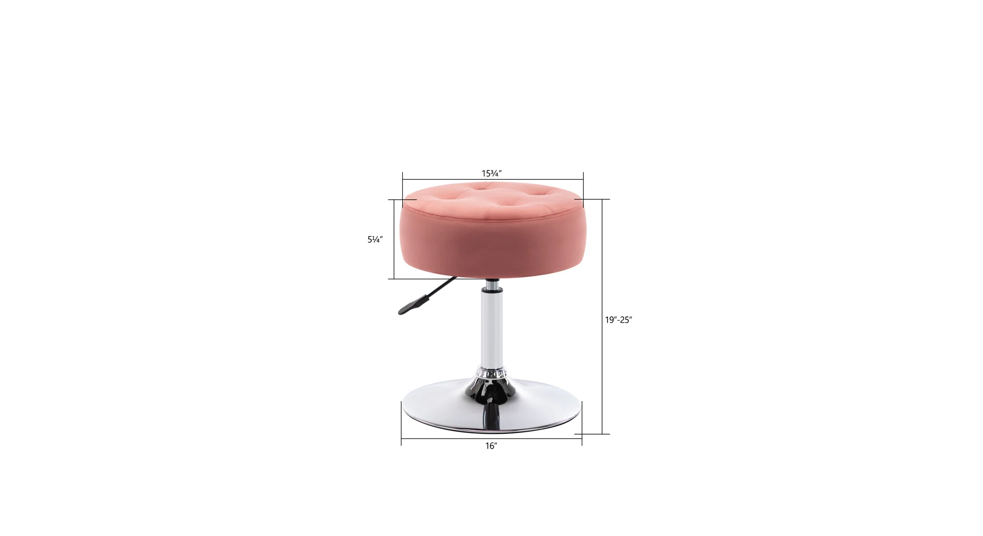Deria Vanity Stool - Pink