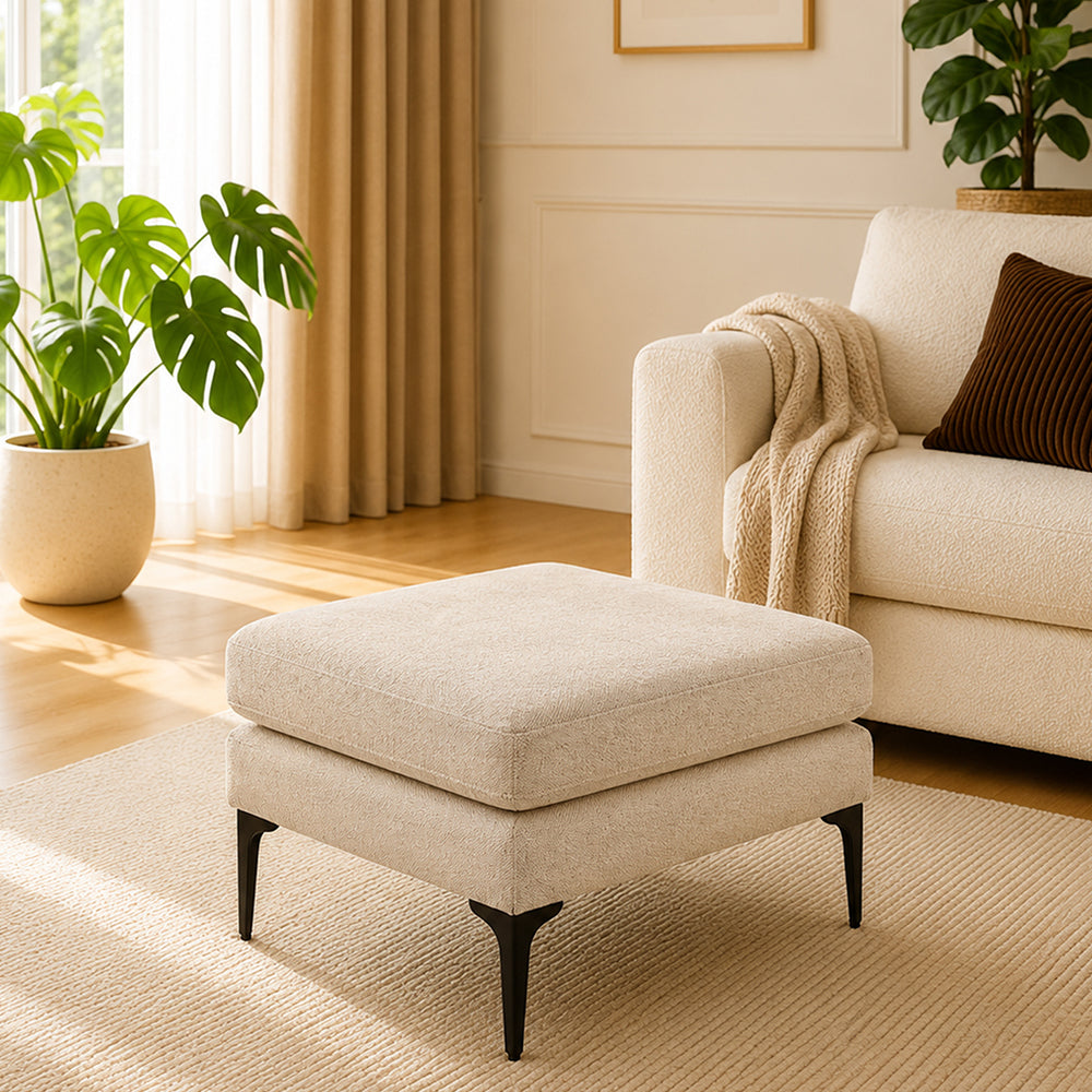 DOE BUCK Minimal Ottoman Bench|Beige