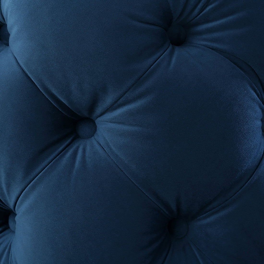 Round Tufted Velvet Ottaman/Poufee In Royal Blue