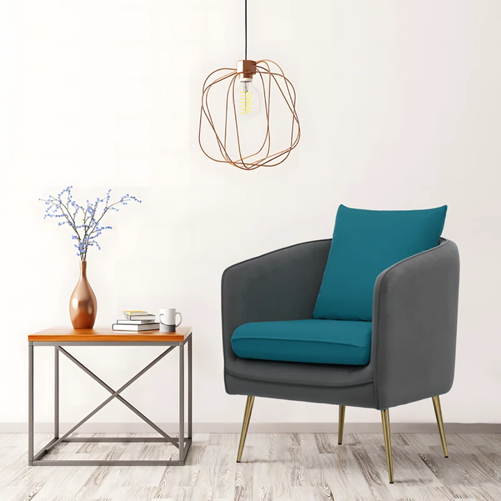 Lamb Accent Chair Grey Teal | Two Tone Accent Chair Grey Teal