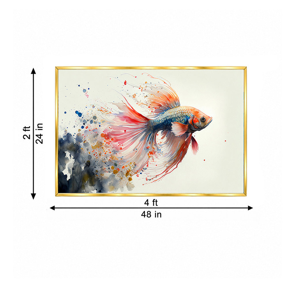 Koi Fish Watercolour Canvas Wall Painting