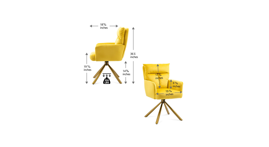 Gerlec Swivel Chair Yellow | Modern Swivel Lounge Chair Sun Yellow