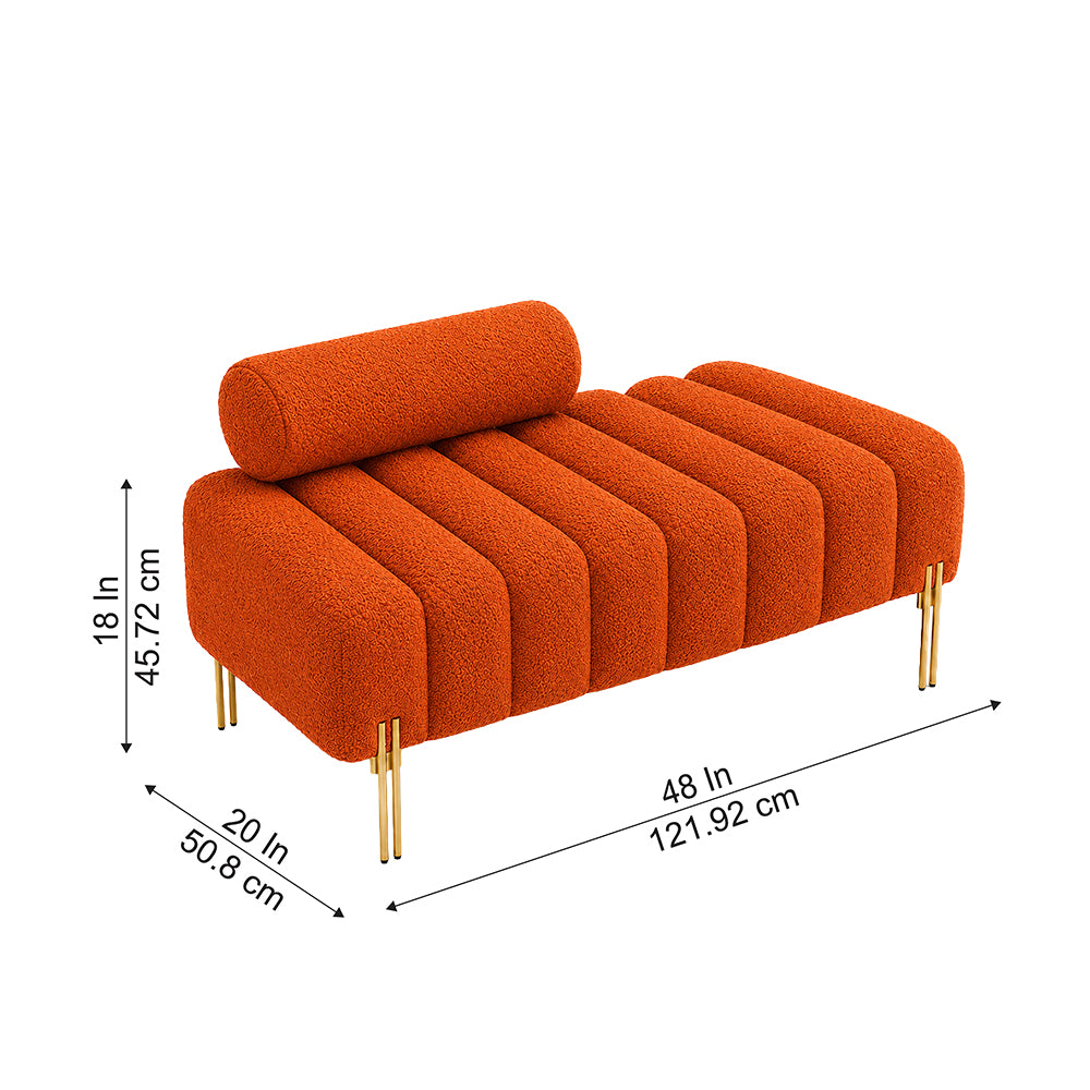 Doe Buck crest bench With Golden Legs|Orange