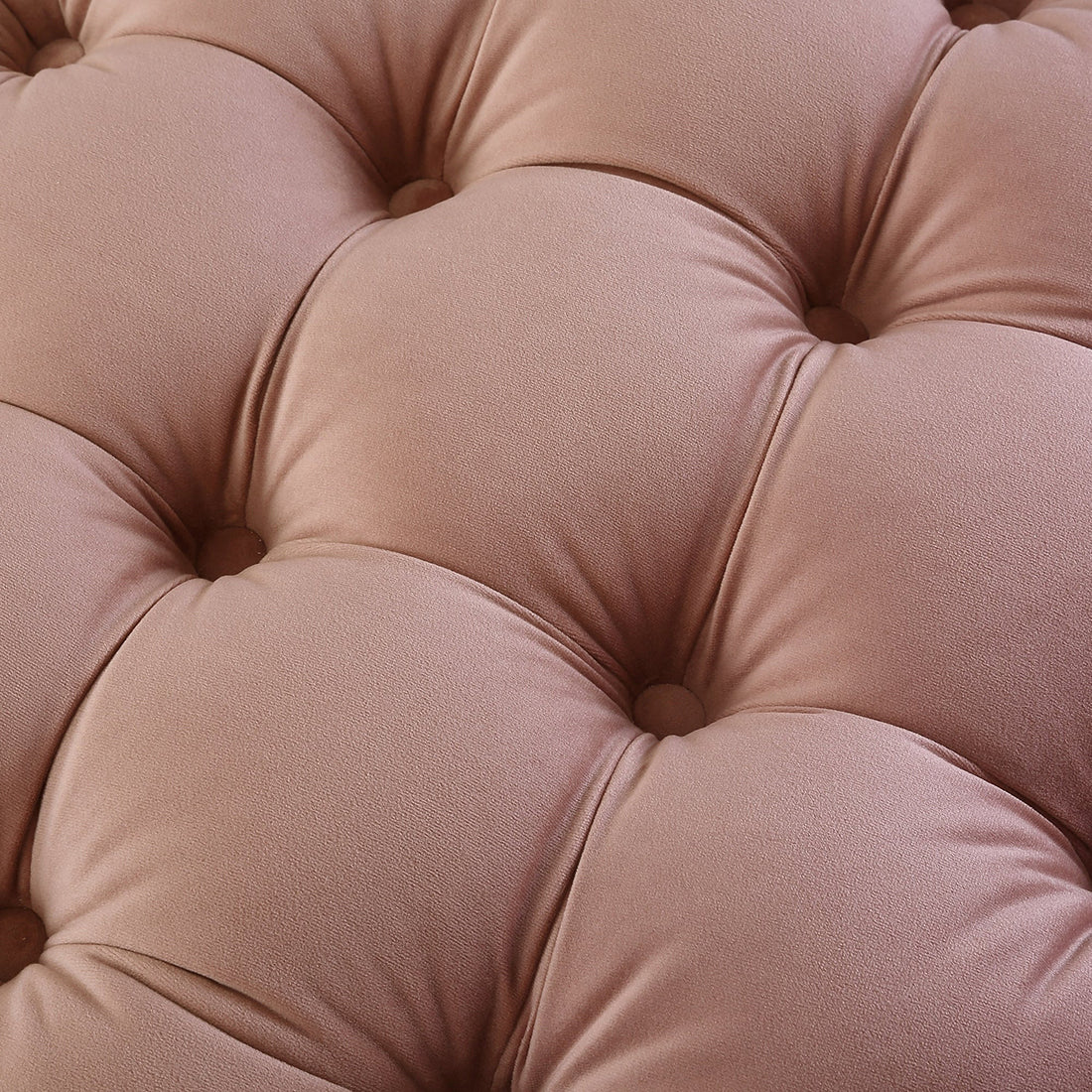 Round Tufted Velvet Ottaman/Poufee In Pink