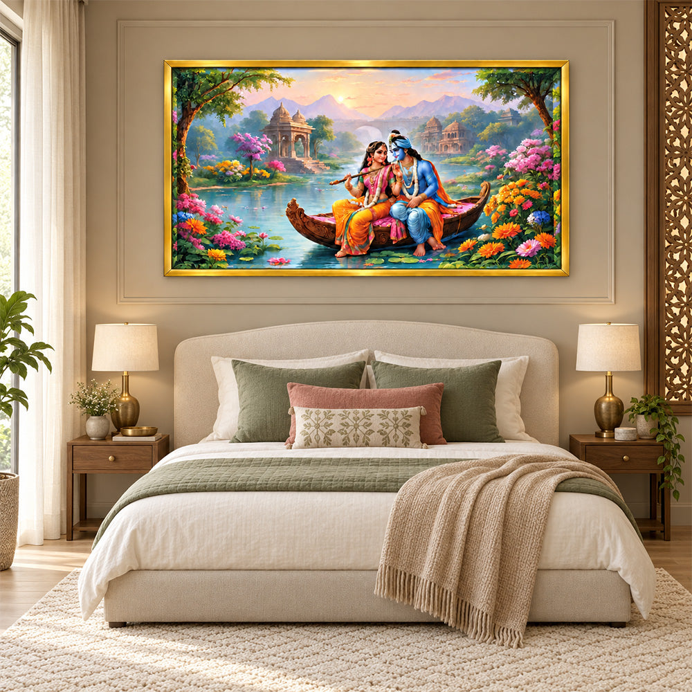 3D style Radha Krishna canvas wall art