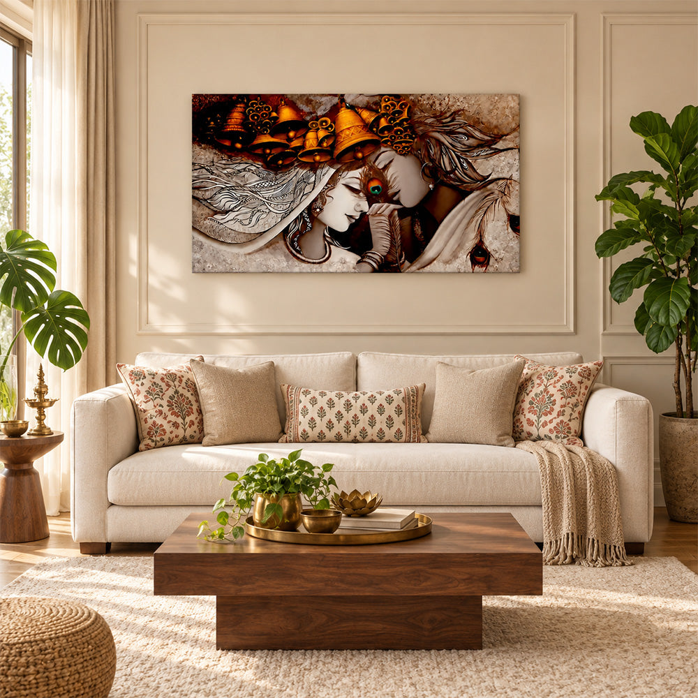 Radha Krishna Divine Love Canvas Wall Painting
