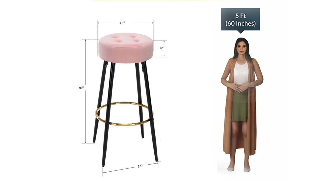 Ceazar Counter Stool - Pink