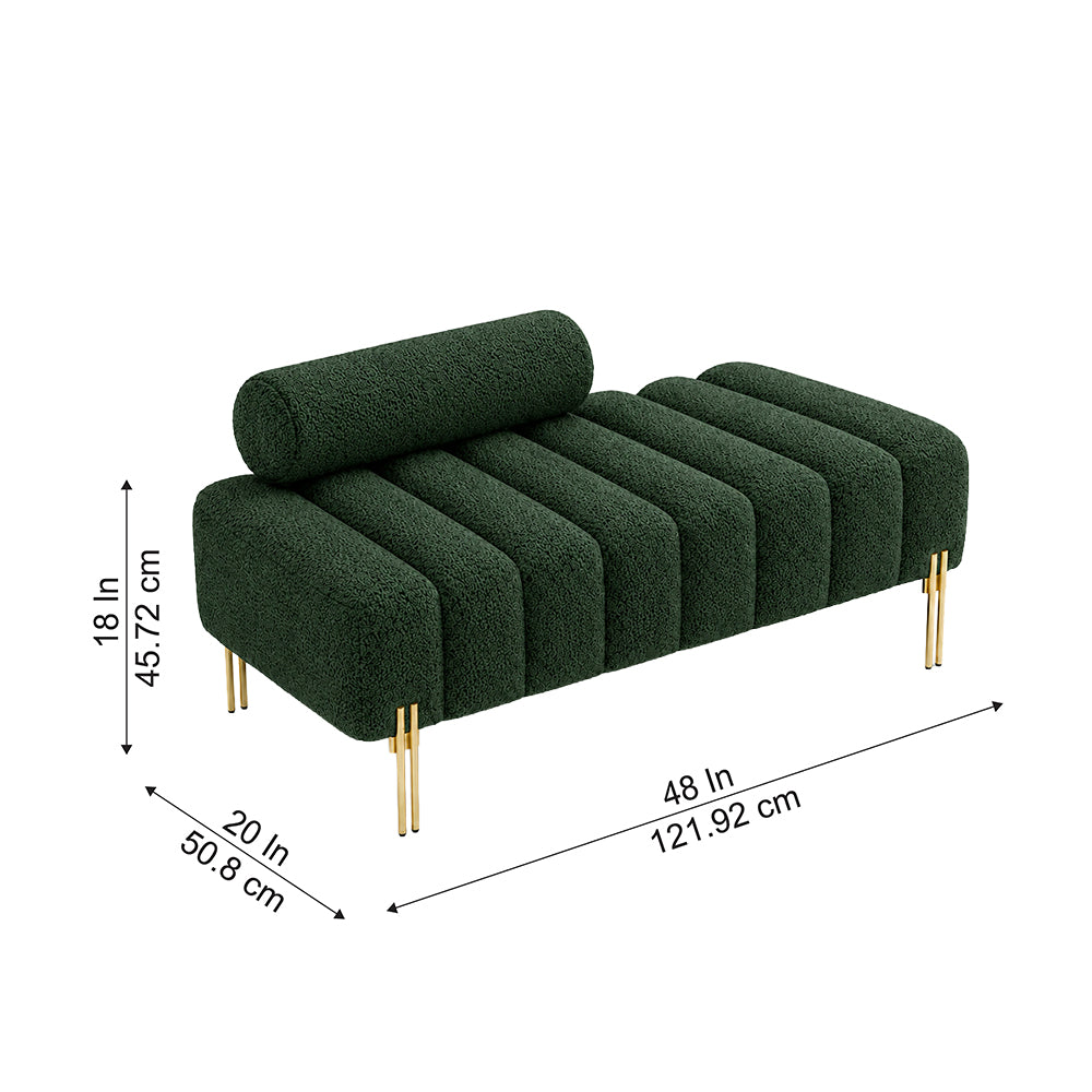 Doe Buck crest bench With Golden Legs|Green