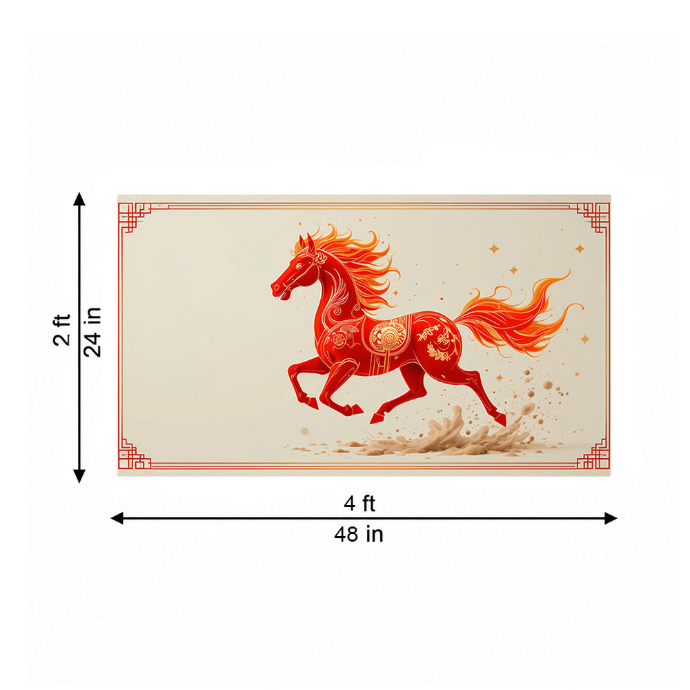Red Horse Abstract Canvas Wall Painting