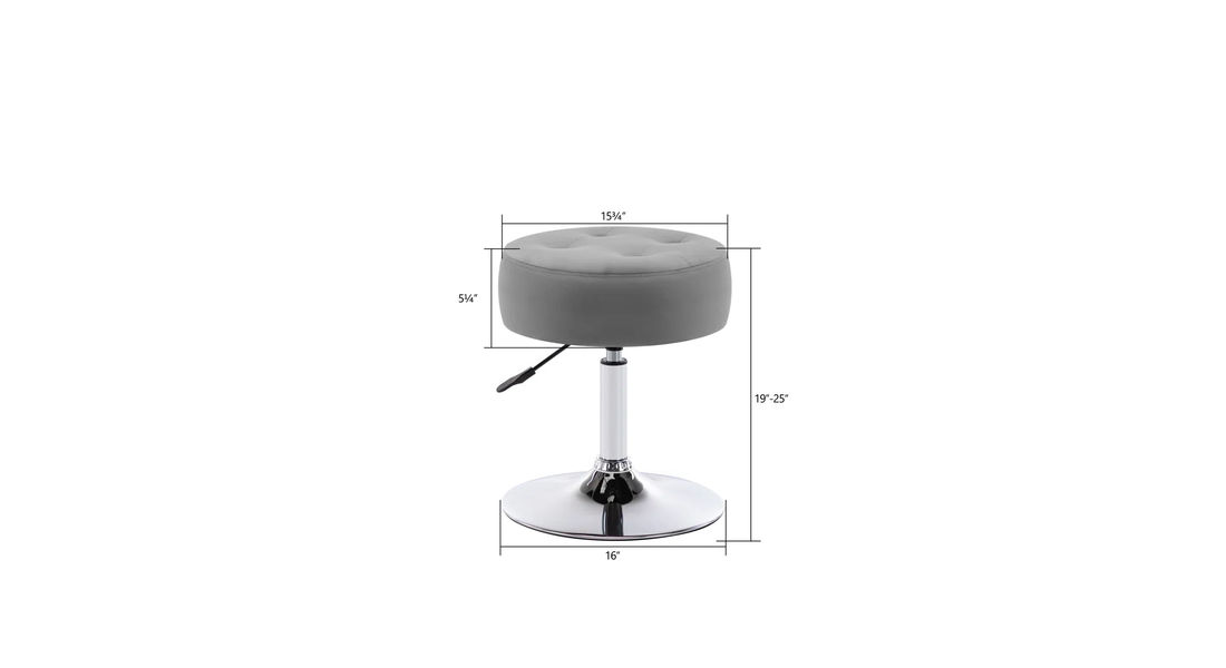 Deria Vanity Stool - Grey