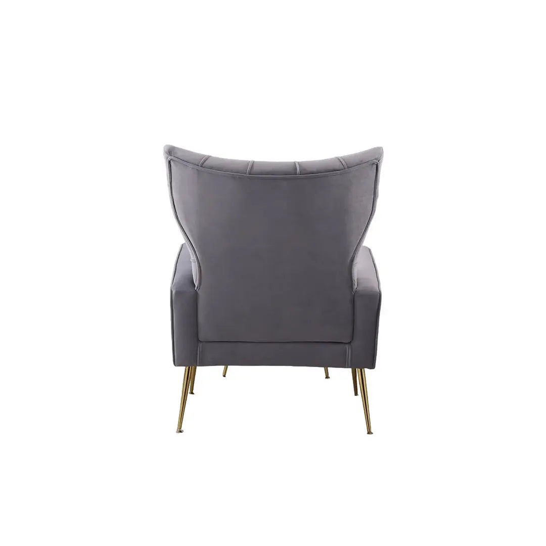 Danney Accent Chair with Ottoman - Grey