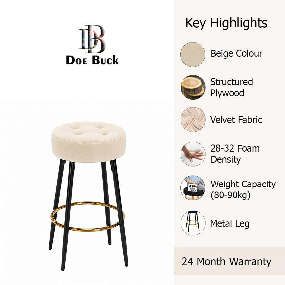 Doe Buck Deria Barstool|Beige