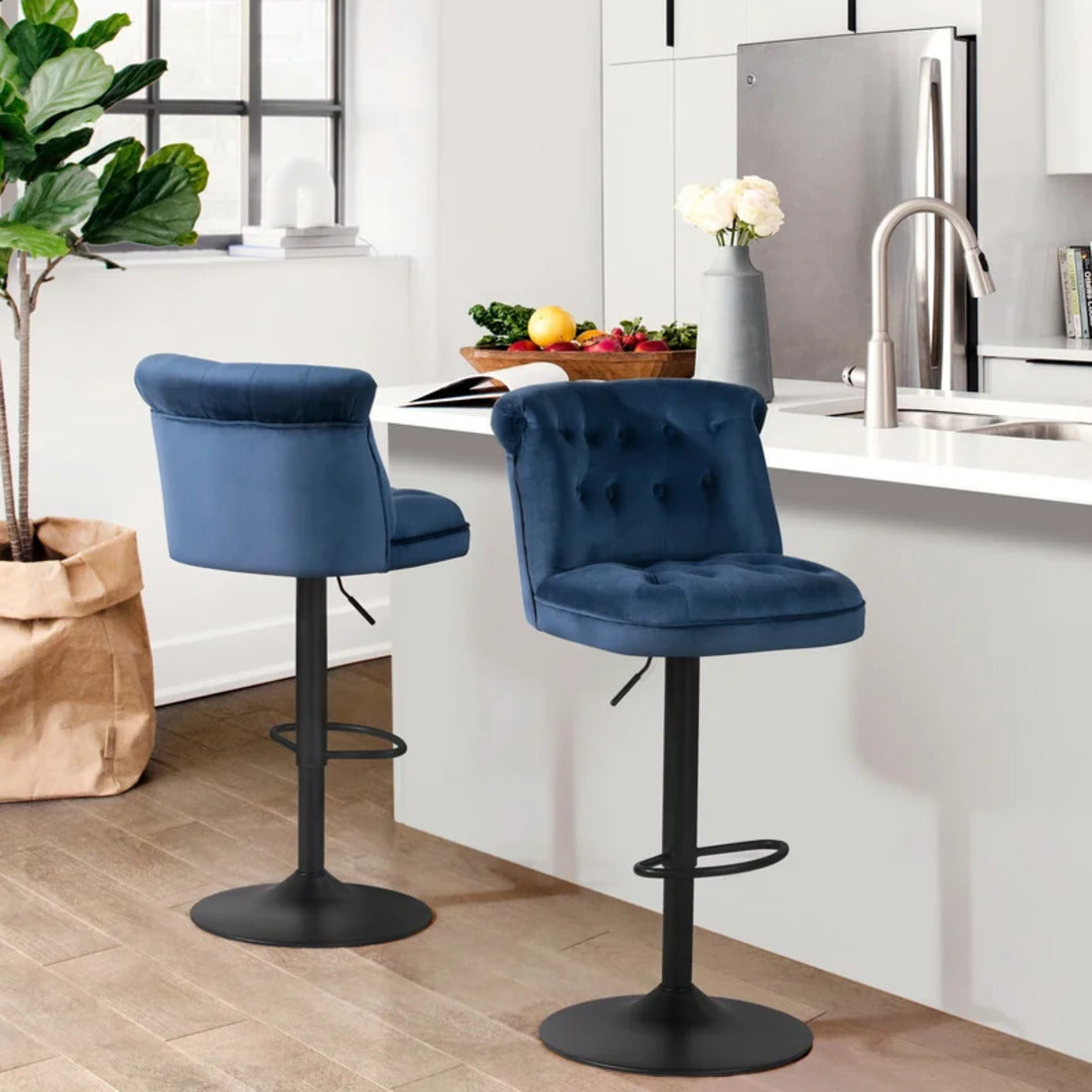 Cellan Swiel Adjustable Bar Stool - Blue