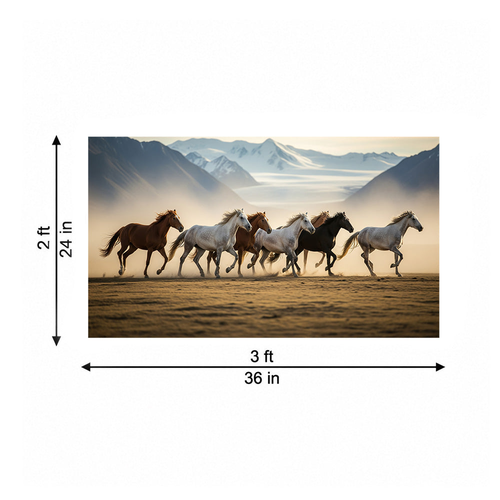 Horse Herd Sunset Canvas Wall Painting
