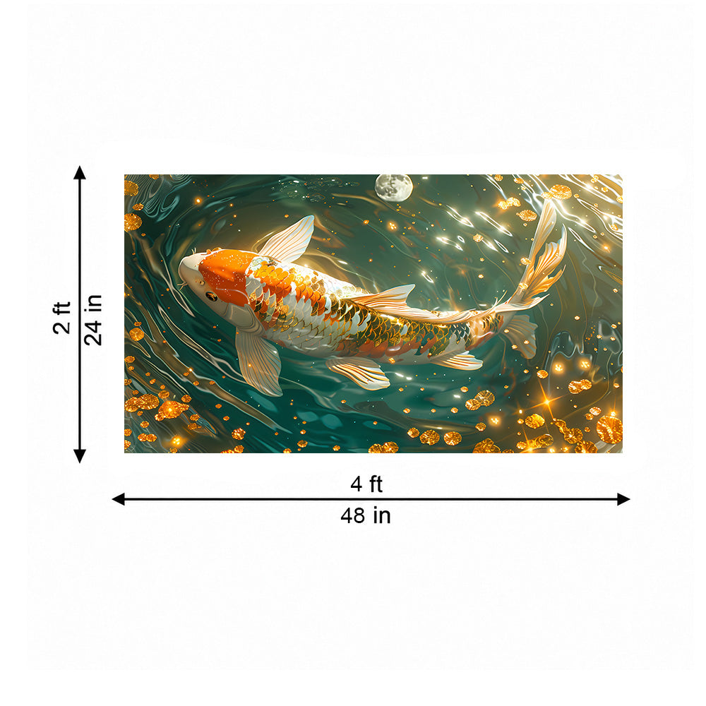 Koi Pond Canvas Wall Painting