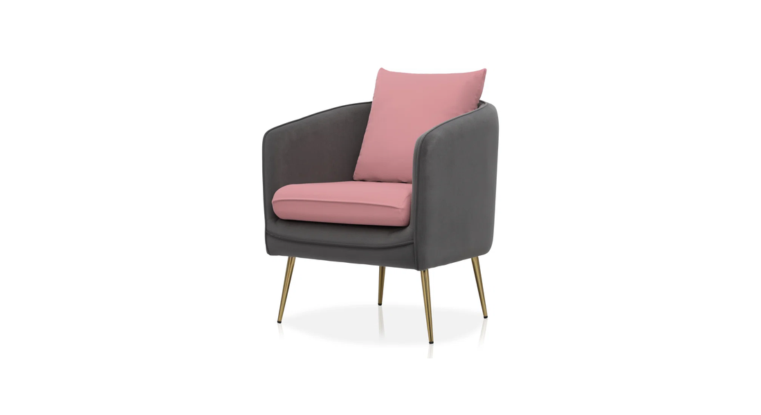 Lamb Accent Chair Grey Pink | Two Tone Accent Chair Grey Pink