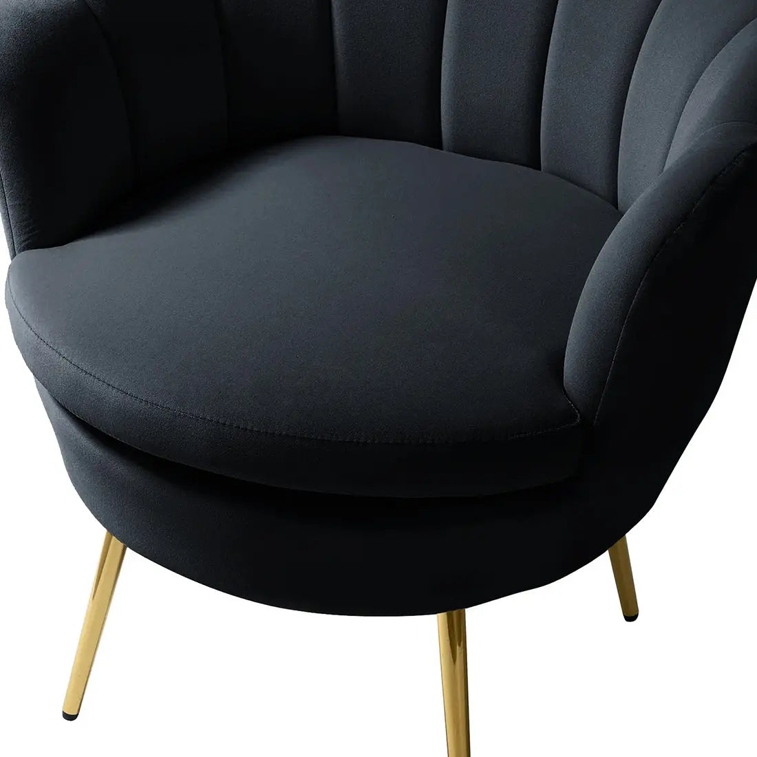 Shell Motif Accent Chair – Black