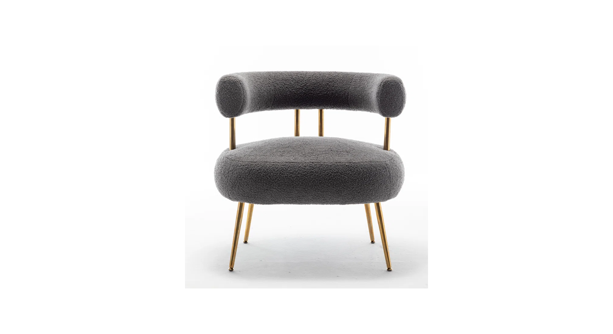 Bonnita Accent Chair Grey | Curved Fabric Accent Chair Stone Grey