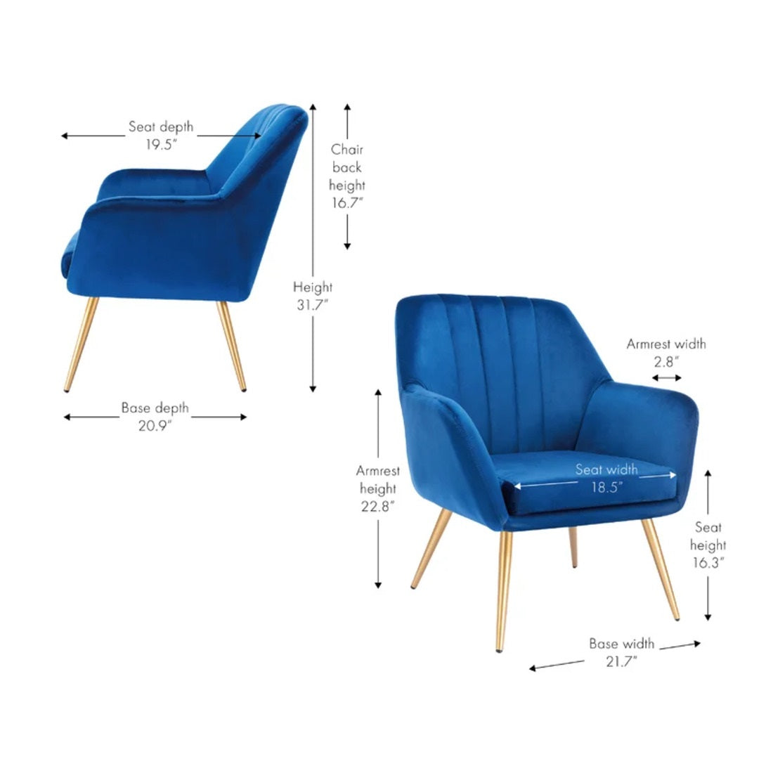 Brodie Contemporary Accent Chair – Blue