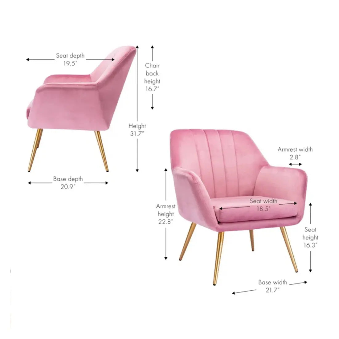 Brodie Contemporary Accent Chair – Pink
