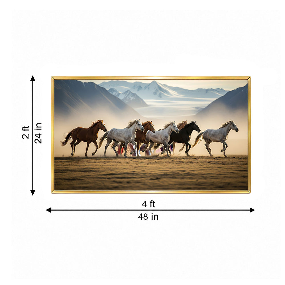 Horse Herd Sunset Canvas Wall Painting