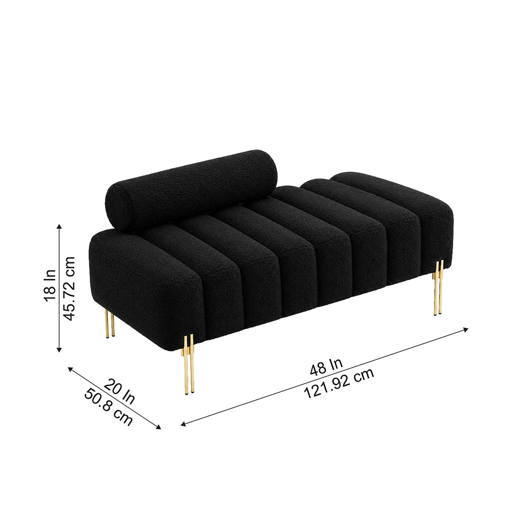 Doe Buck crest bench With Golden Legs|Black