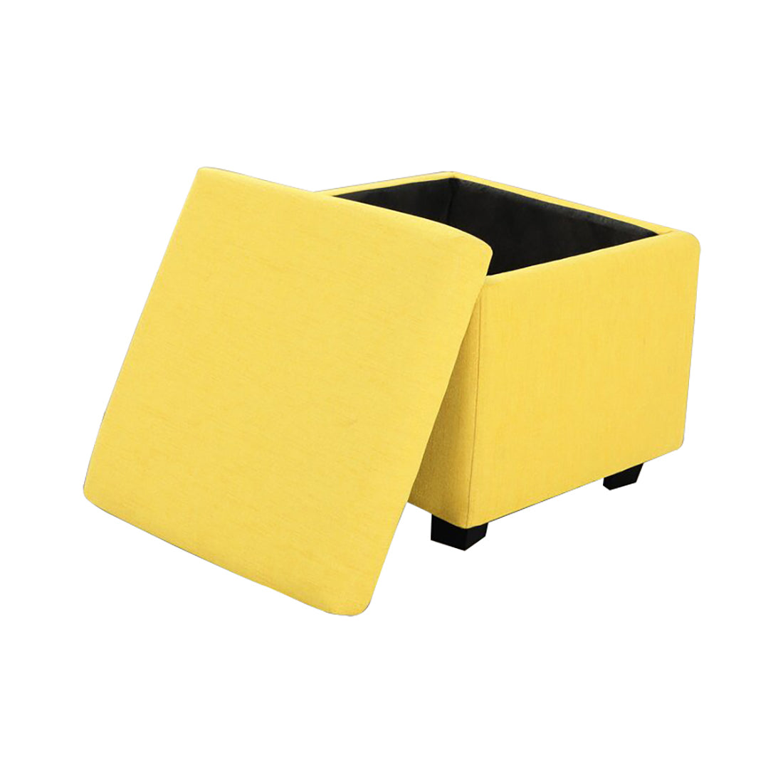 Square Stoage Ottoman With Storage Yellow