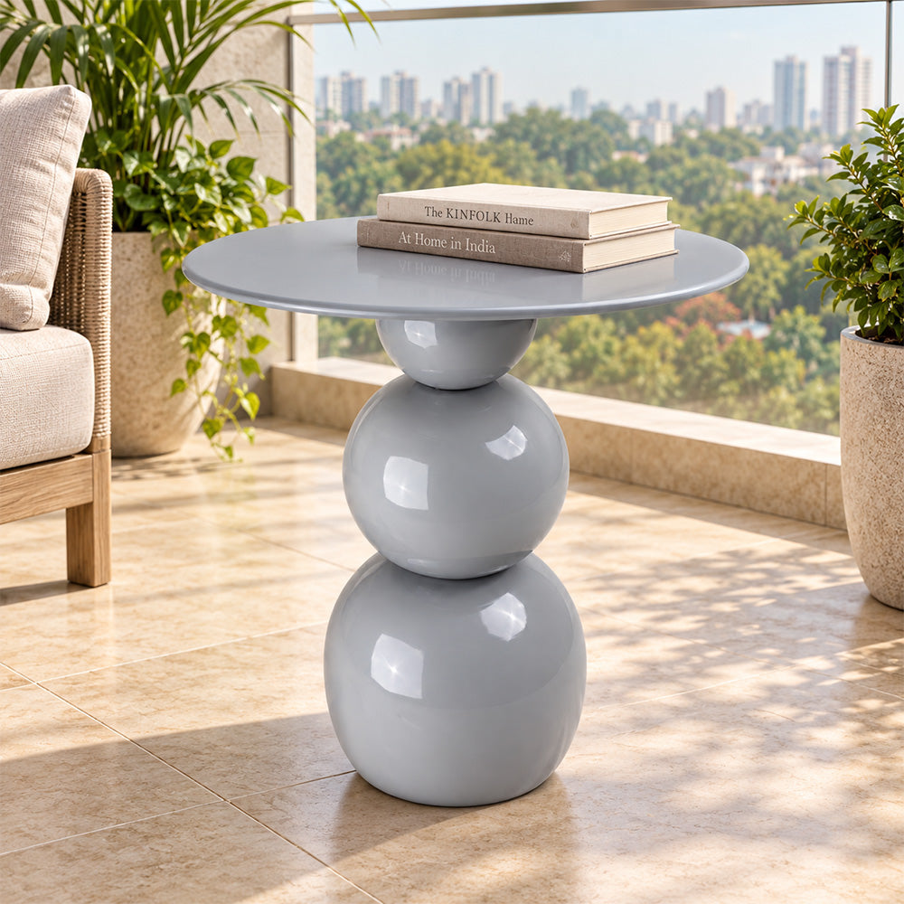 Modern Sculptural Side Table with Round Top