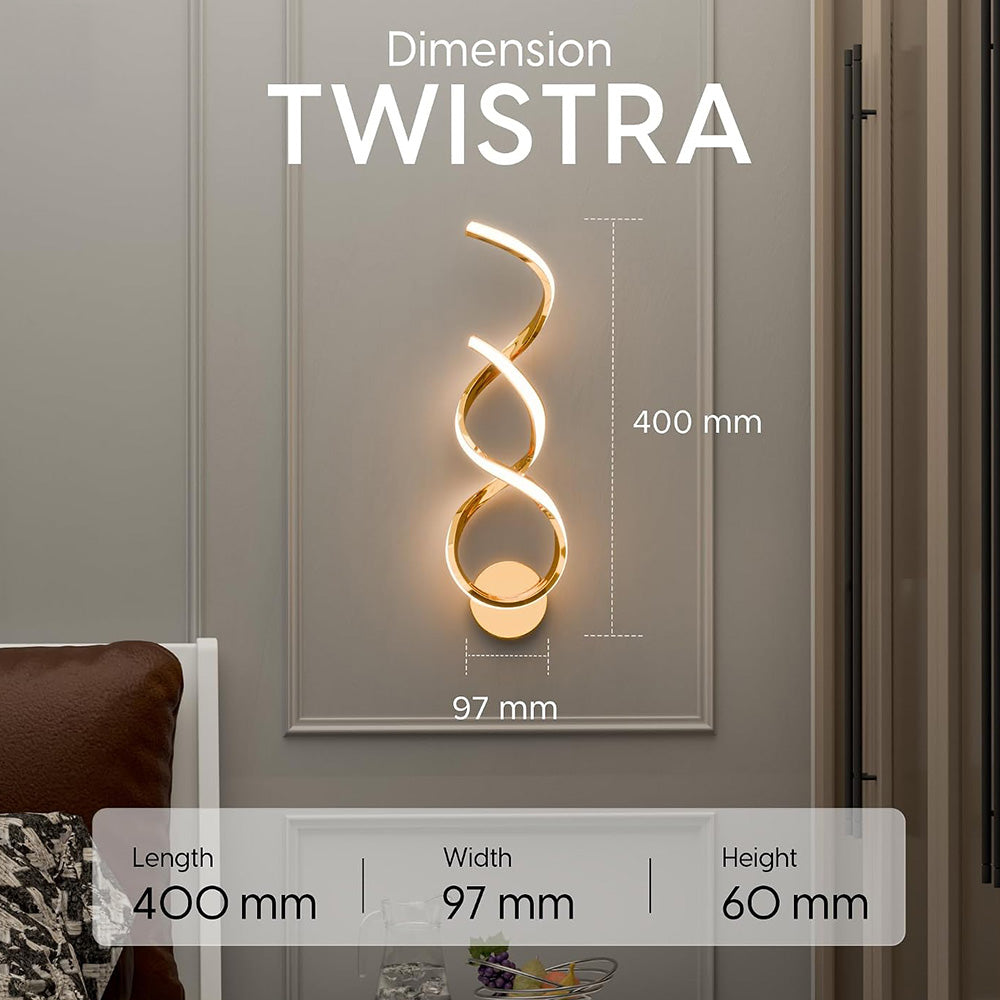 Sculptural Twist Ribbon LED Wall Light
