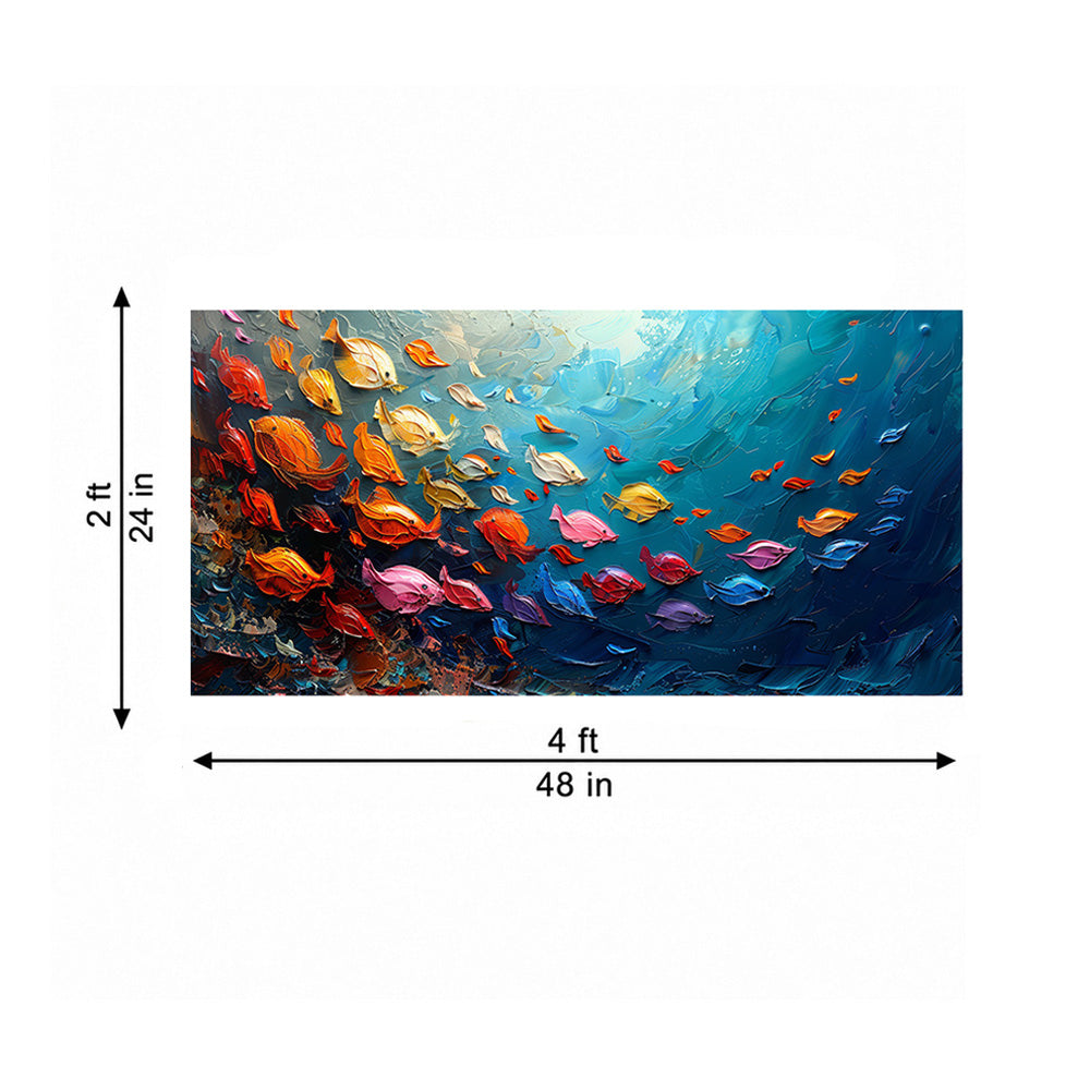 Ocean Fish School Canvas Wall Painting