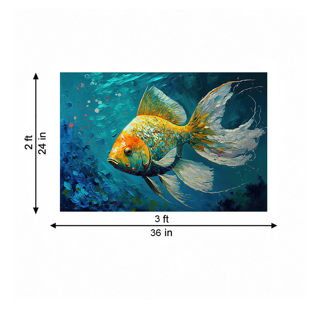 Sea Turtle Underwater Canvas Wall Painting