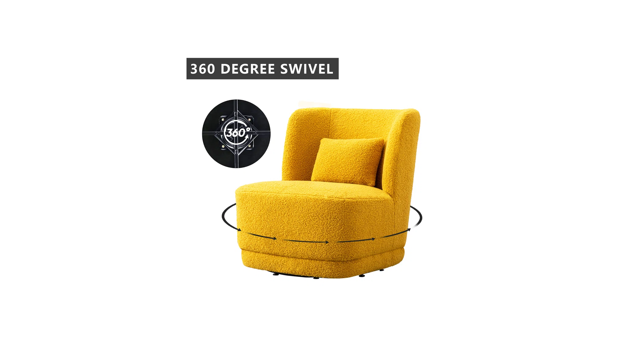 Deeda Barrel Chair Yellow | Upholstered Barrel Accent Chair Sun Yellow