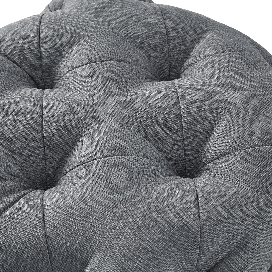 Square Tufted Velvet Ottaman/Poufee In Light Grey