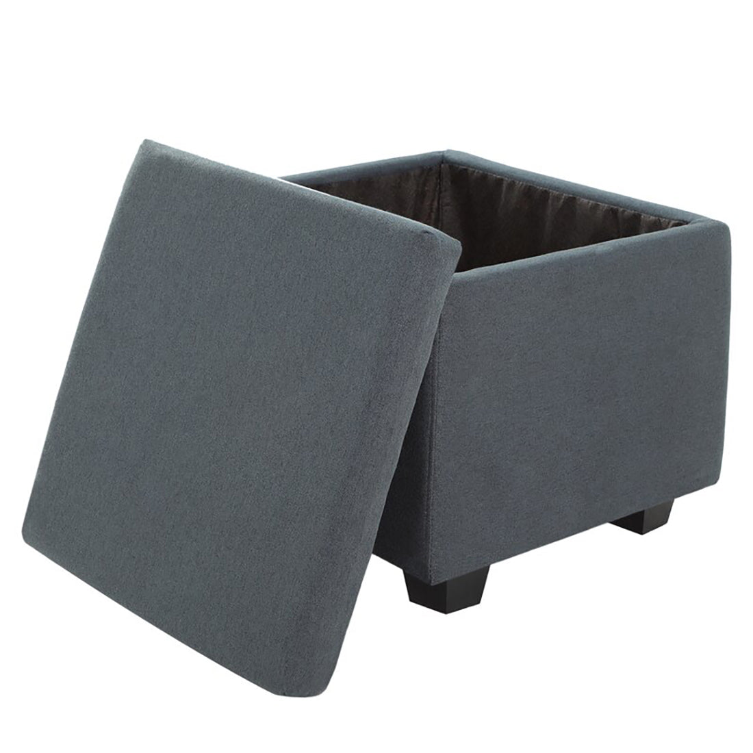 Square Stoage Ottoman With Storage Grey