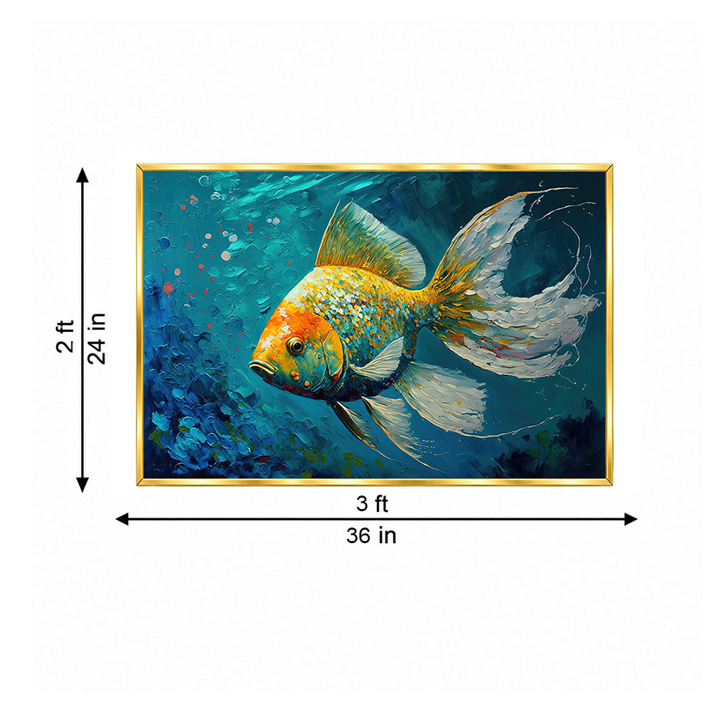 Sea Turtle Underwater Canvas Wall Painting