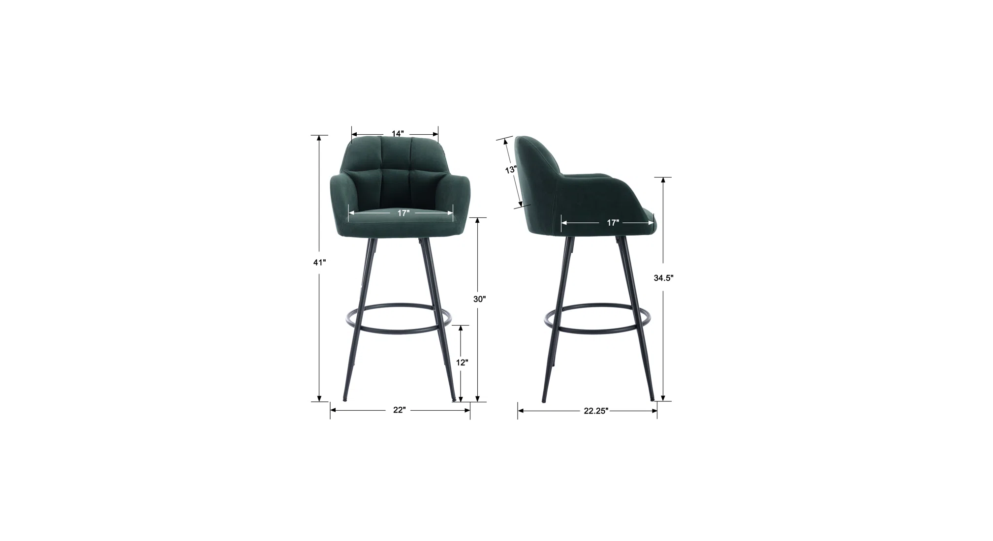 Cayden Bar Stool - Green