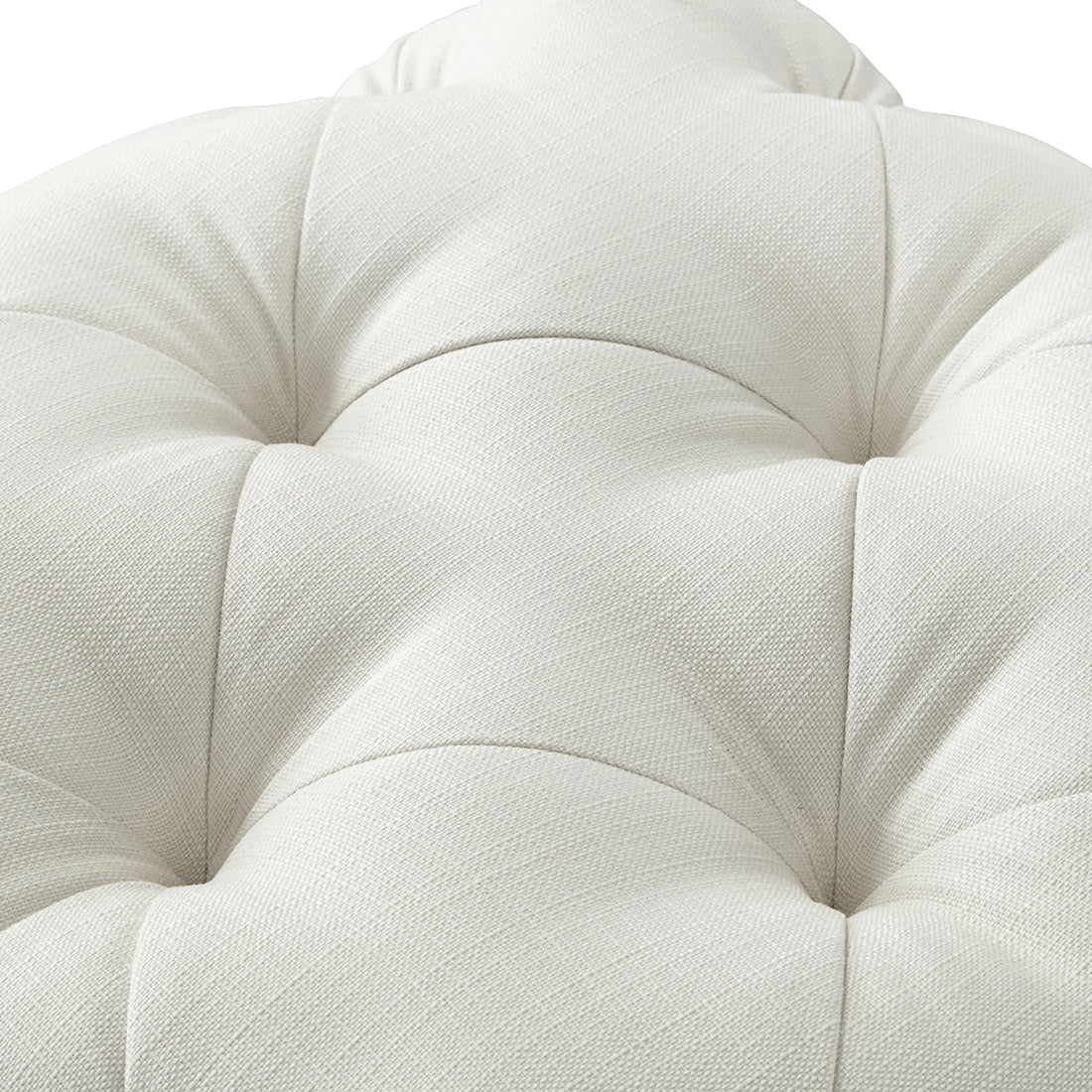 Square Tufted Velvet Ottaman/Poufee In White