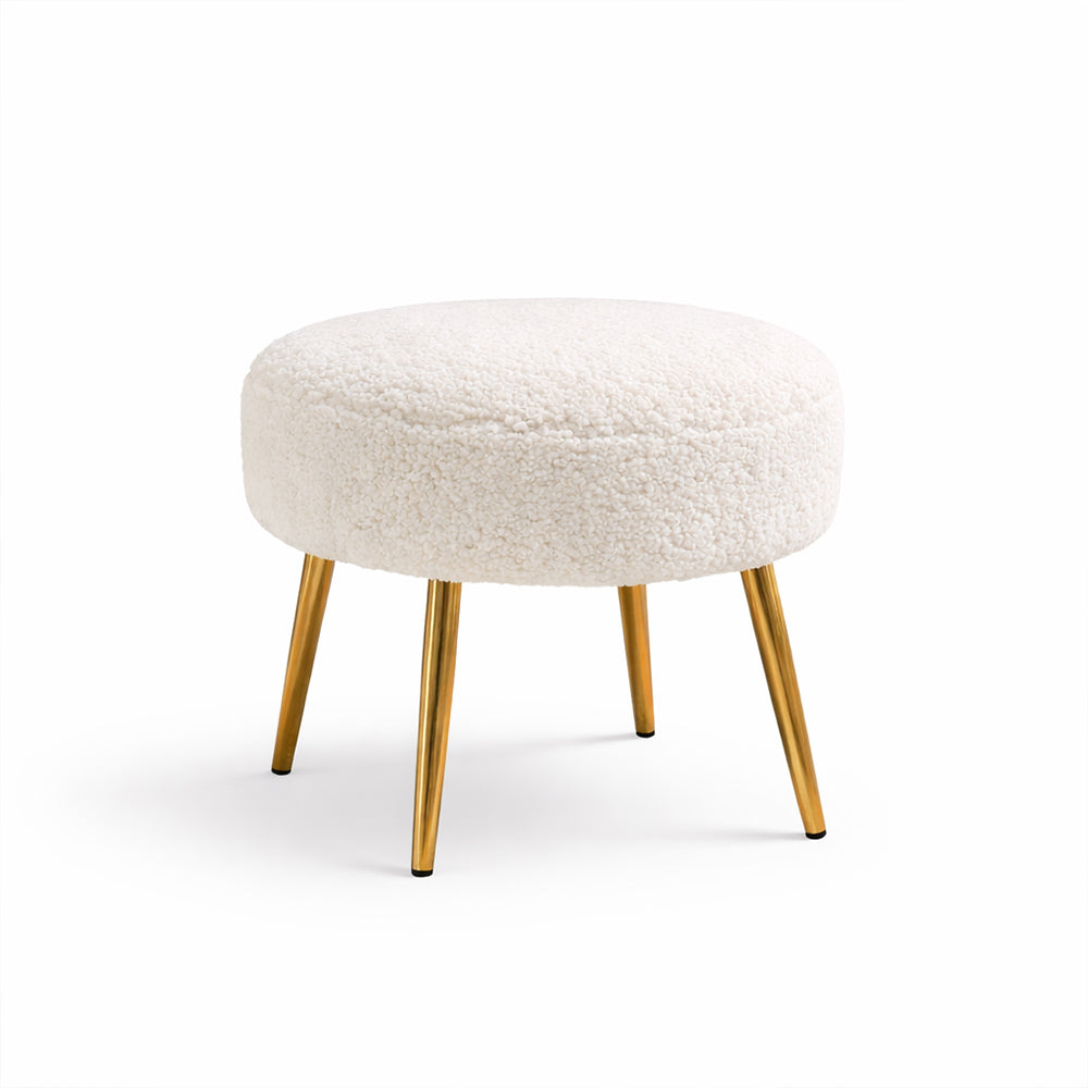 Doe Buck Luna Ottoman|White
