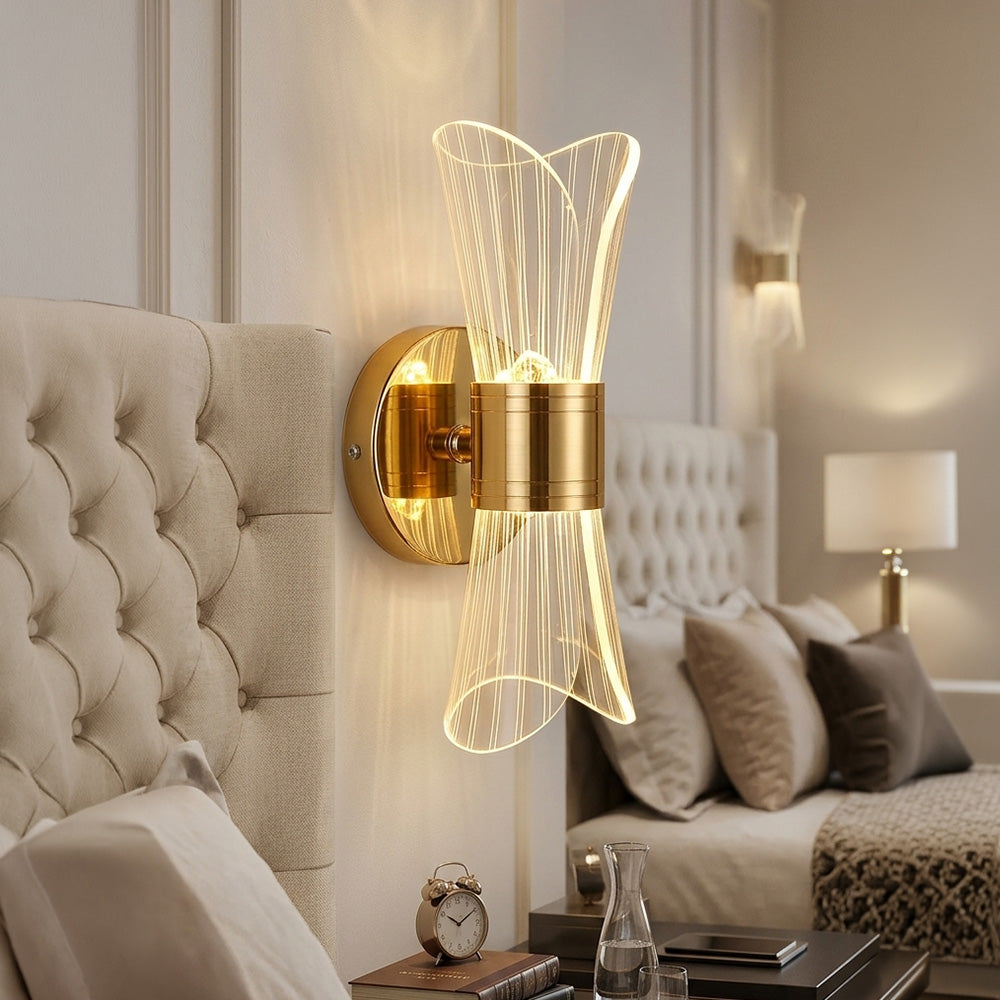 Art Deco Hourglass Crystal Wall Sconce