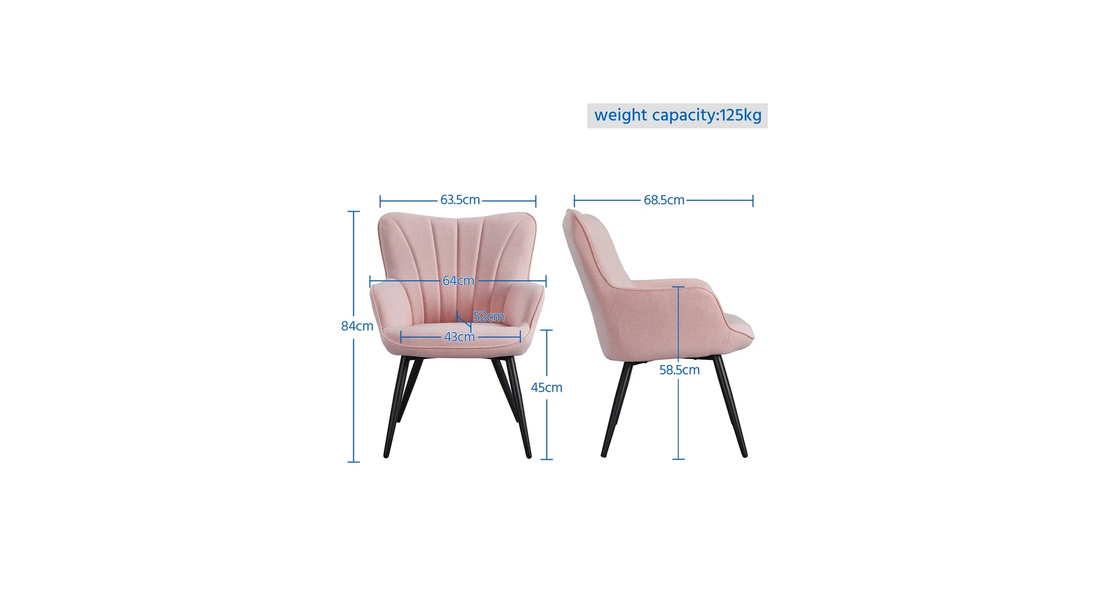 Artel Accent Chair Pink | Compact Lounge Chair Soft Pink