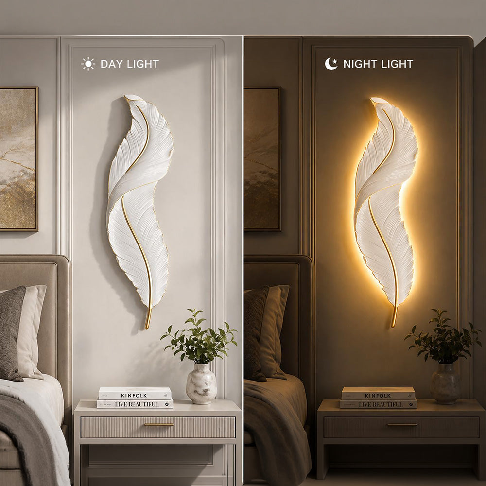 Nature Inspired Feather LED Wall Light