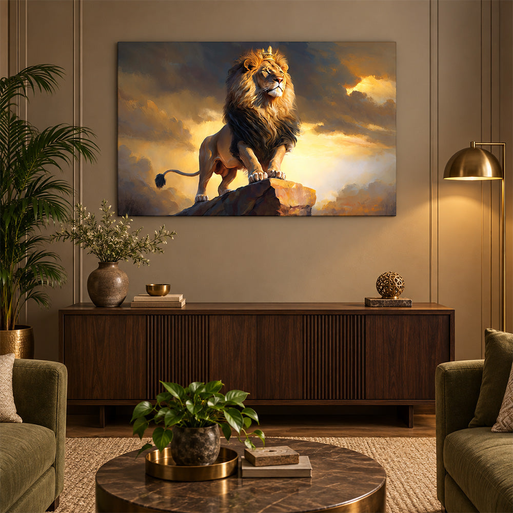 Resting Lion Portrait Canvas Wall Painting