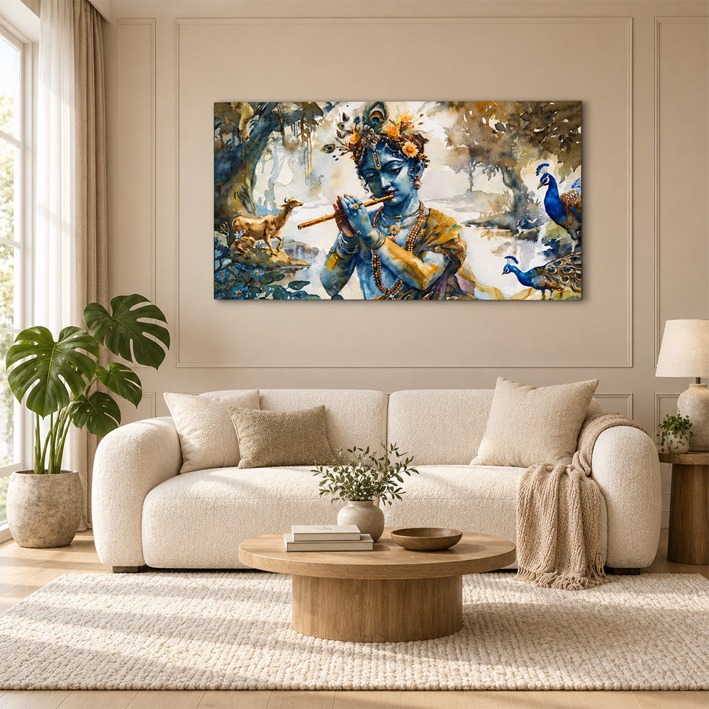 Radha Krishna Hindu God Canvas Wall Painting