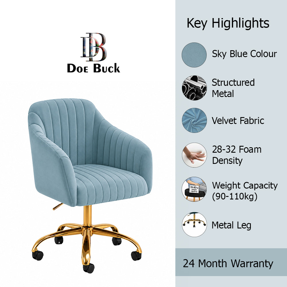 Louise Office Chair| Sky Blue