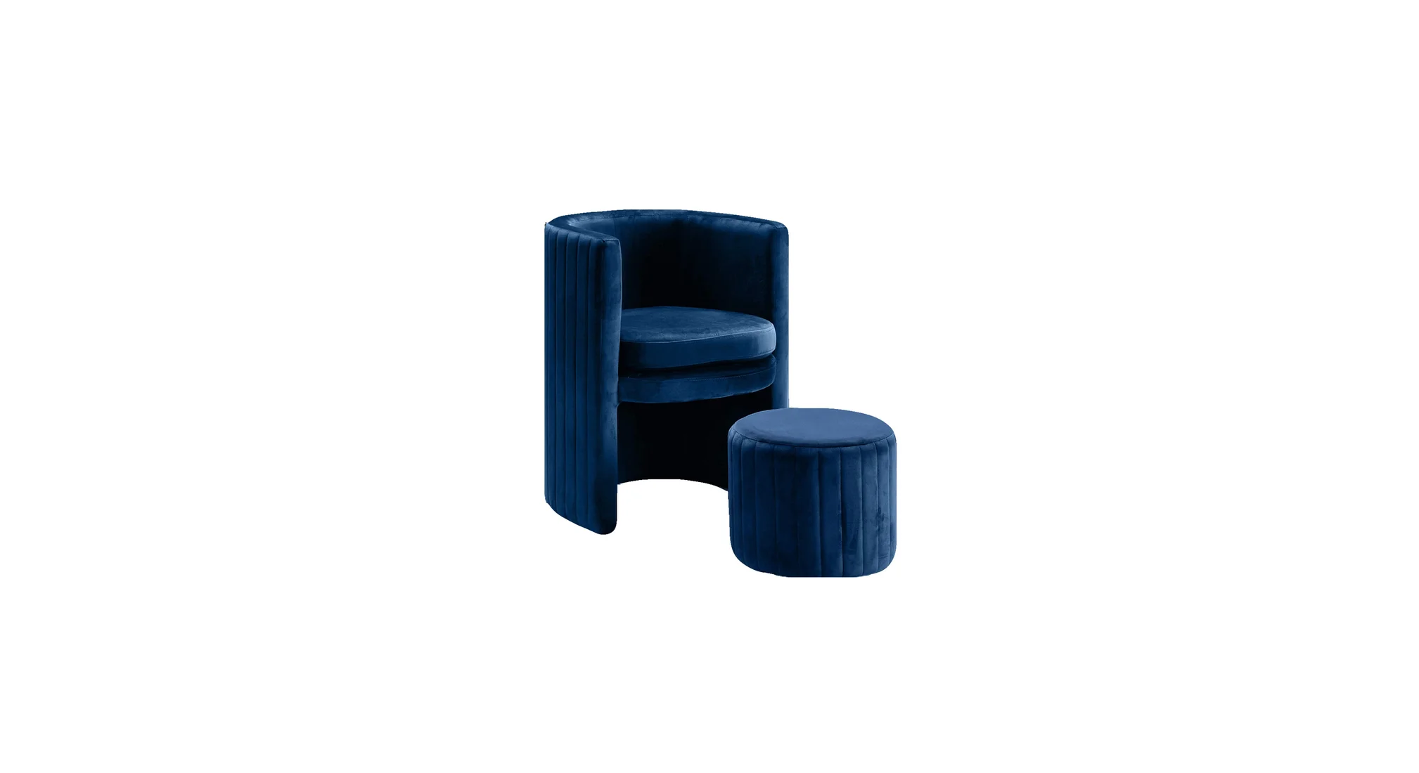 Schillar Chair With Ottoman Blue | Accent Chair With Ottoman Navy Blue