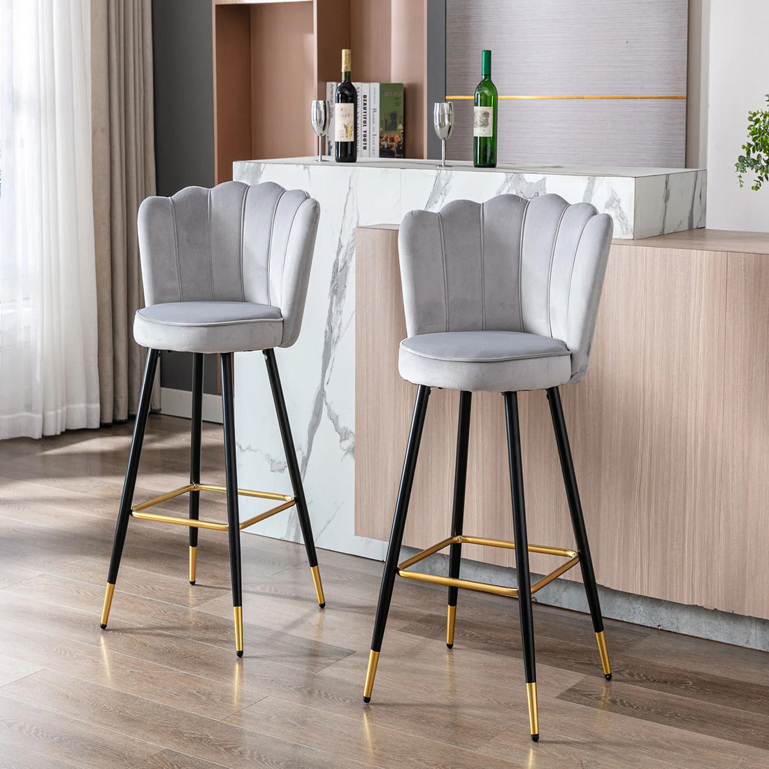 Flower Counter Stool - Grey
