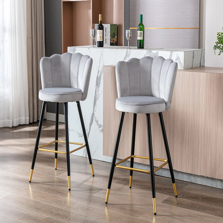 Flower Counter Stool - Grey