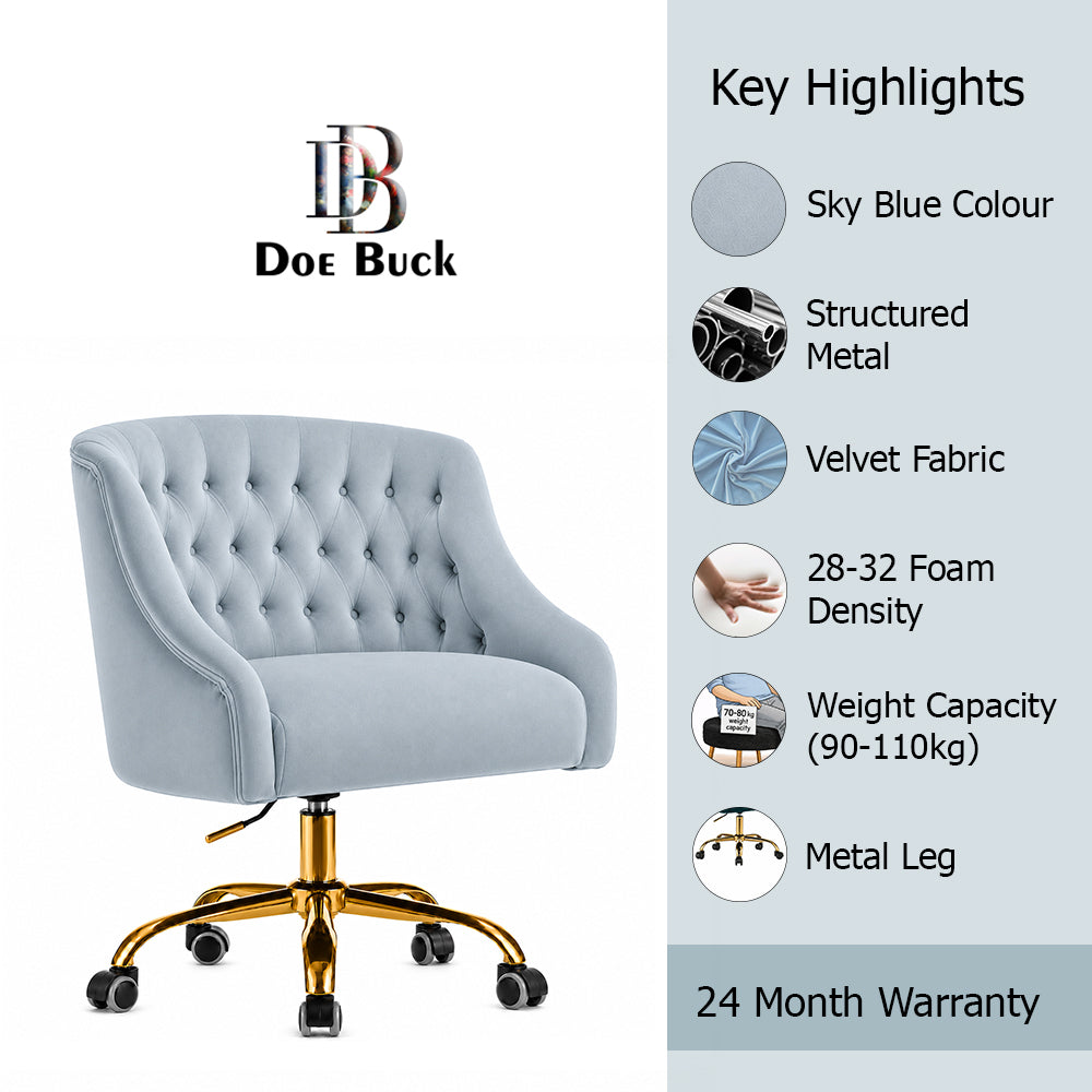 Clemence Office Chair |Sky Blue